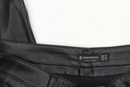 Womens UK Size 12 Stradivarius Regular Fit Casual Party/Cocktail Black Trousers