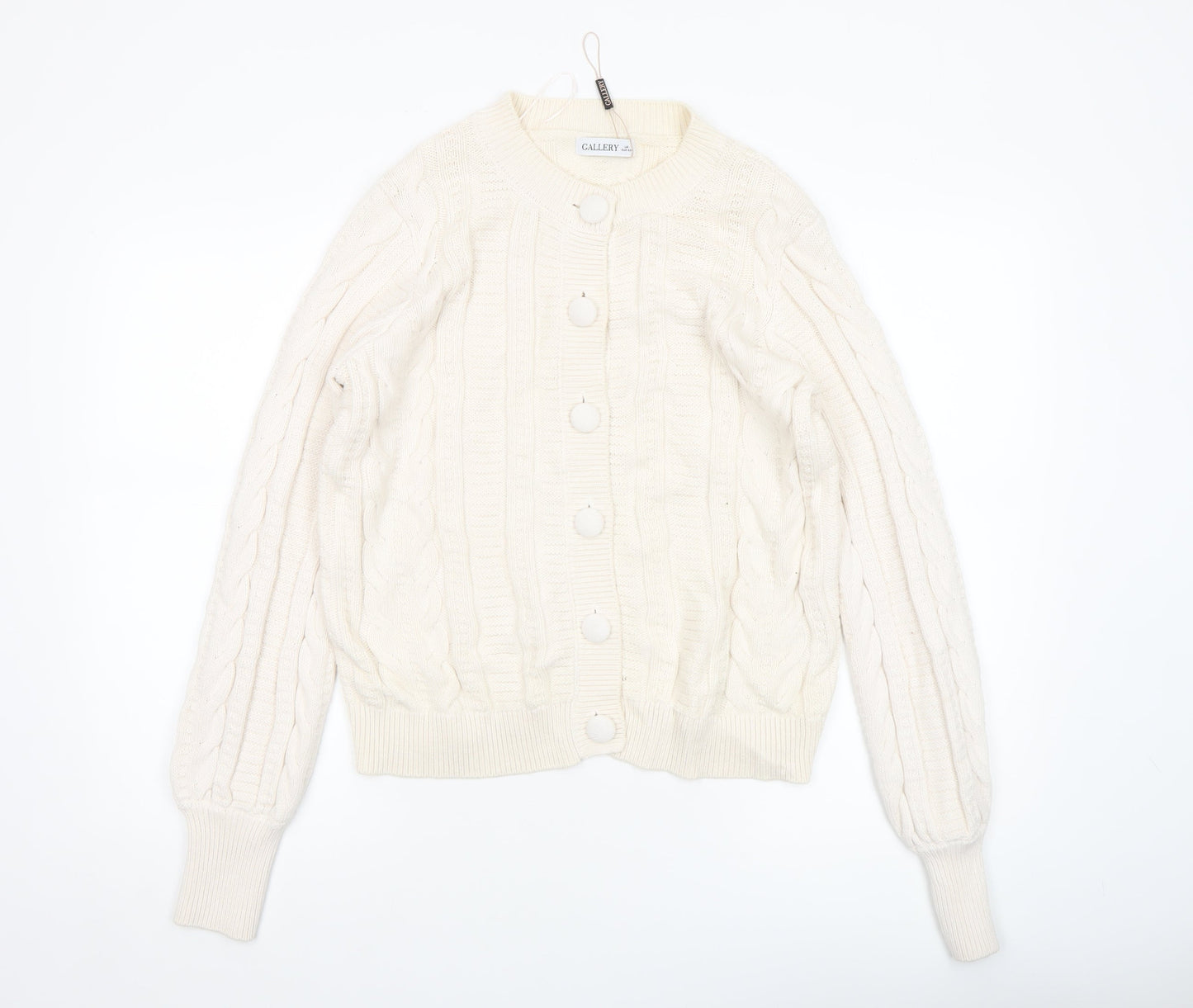 Womens UK Size 14 Gallery Ivory Cardigan Jumper