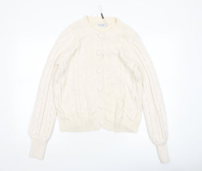 Womens UK Size 14 Gallery Ivory Cardigan Jumper