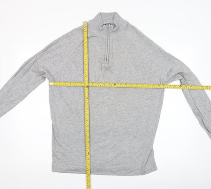 River Island Men's Grey L 1/2 Zip High Neck Lightweight Jumper