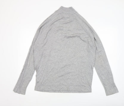 River Island Men's Grey L 1/2 Zip High Neck Lightweight Jumper