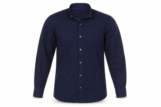 Advise Men's Blue Long Sleeve Tailored Slim Fit Button-Up Shirt Size L