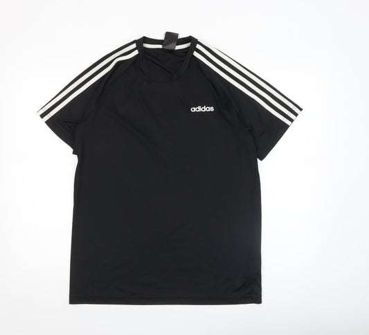 Mens UK Size M adidas Black Gym & Training Running & Jogging Football T-Shirt