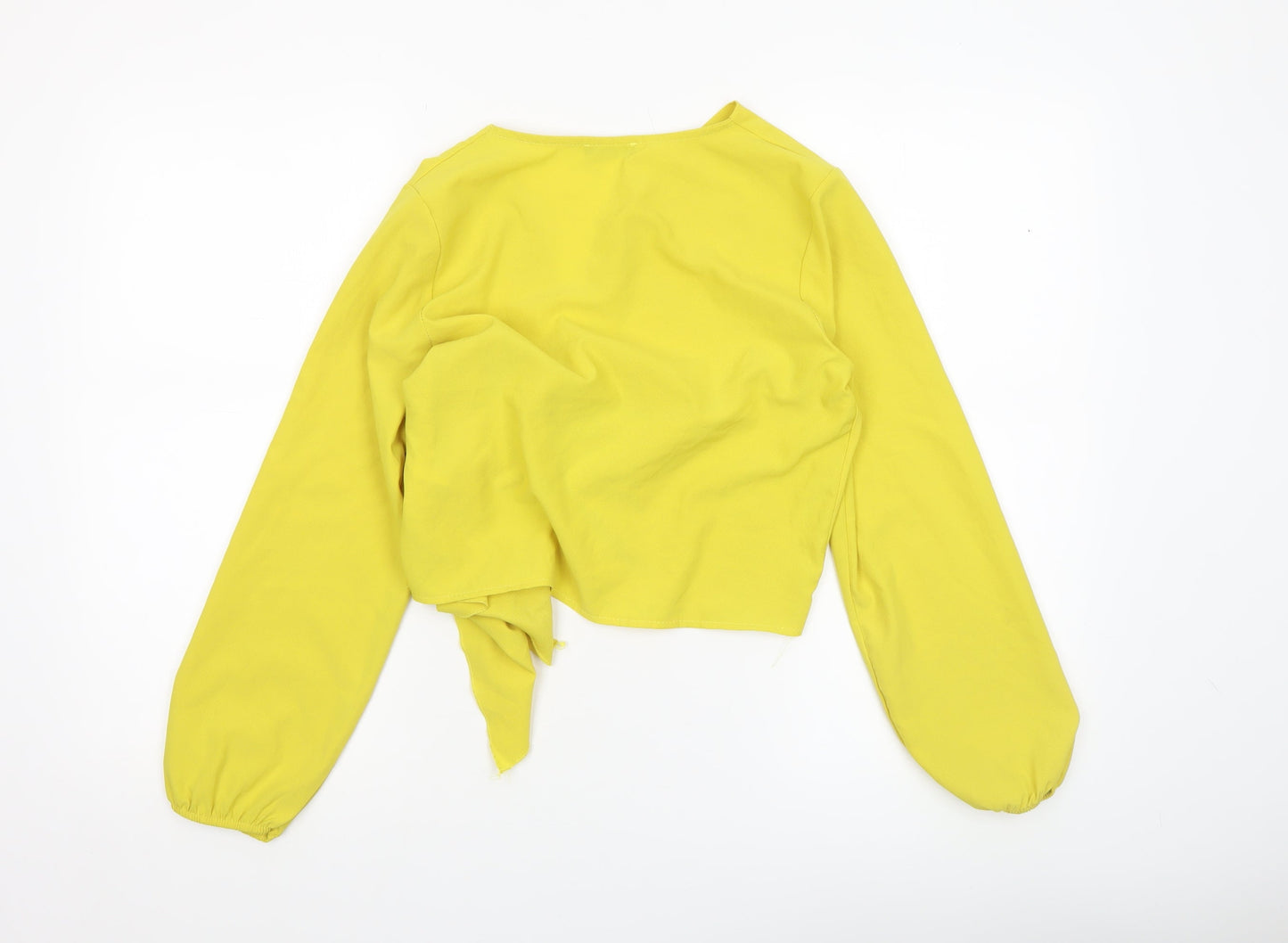 Womens UK Size 8 Boohoo Yellow Wrap Blouse
