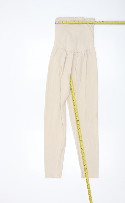 Womens UK Size 8 PRETTYLITTLETHING Slim Fit Leggings Beige Trousers