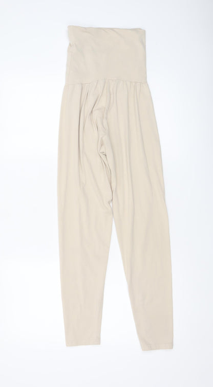 Womens UK Size 8 PRETTYLITTLETHING Slim Fit Leggings Beige Trousers