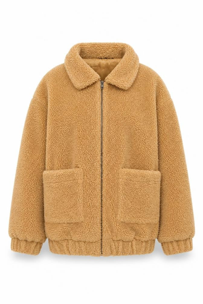 Womens UK Size 10 PRETTYLITTLETHING Beige Bomber Jacket