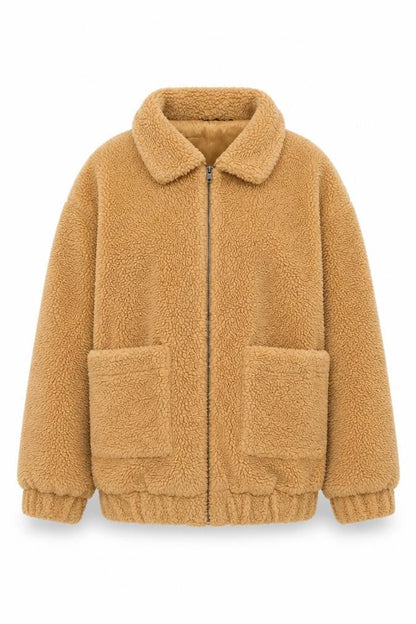 Womens UK Size 10 PRETTYLITTLETHING Beige Bomber Jacket