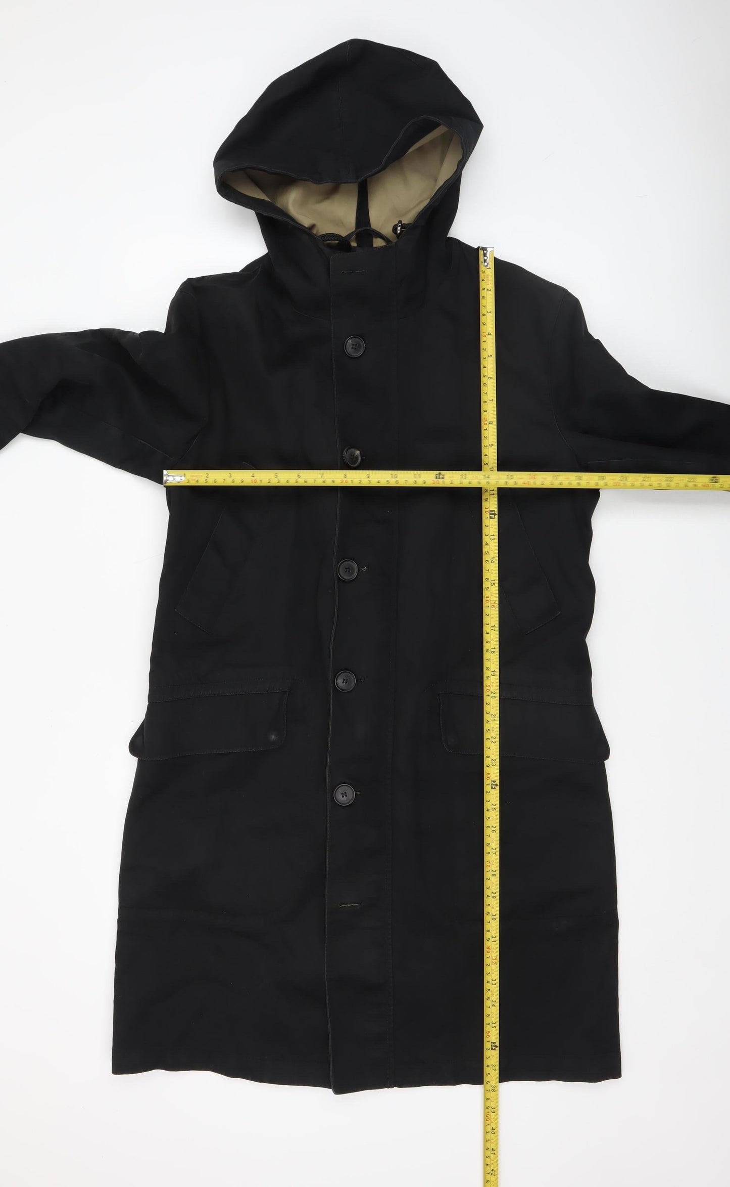 Womens UK Size M Jigsaw Black Parka Coat