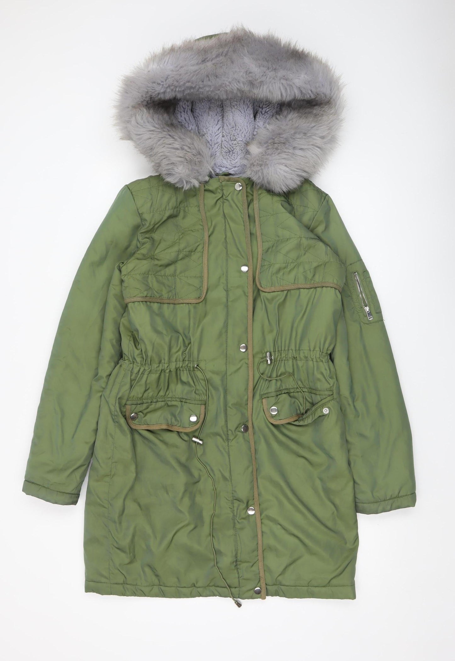 Womens UK Size 10 Dorothy Perkins Green Parka Coat
