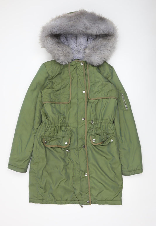 Womens UK Size 10 Dorothy Perkins Green Parka Coat