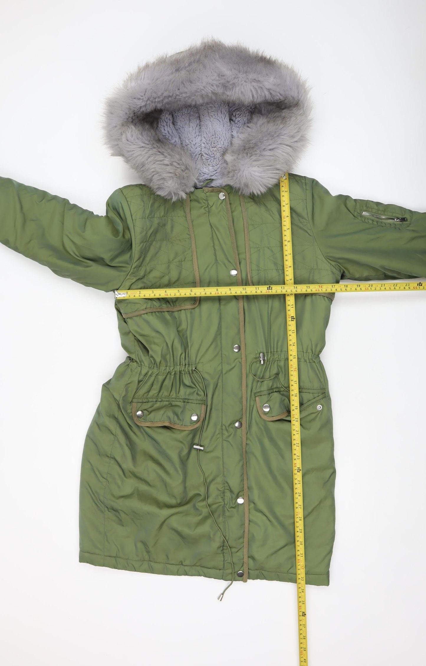 Womens UK Size 10 Dorothy Perkins Green Parka Coat