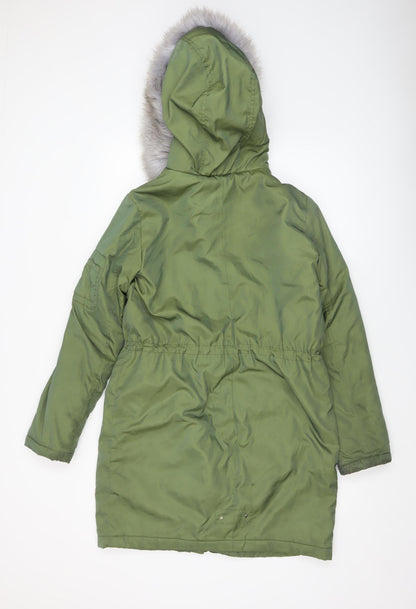 Womens UK Size 10 Dorothy Perkins Green Parka Coat