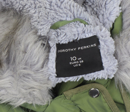 Womens UK Size 10 Dorothy Perkins Green Parka Coat