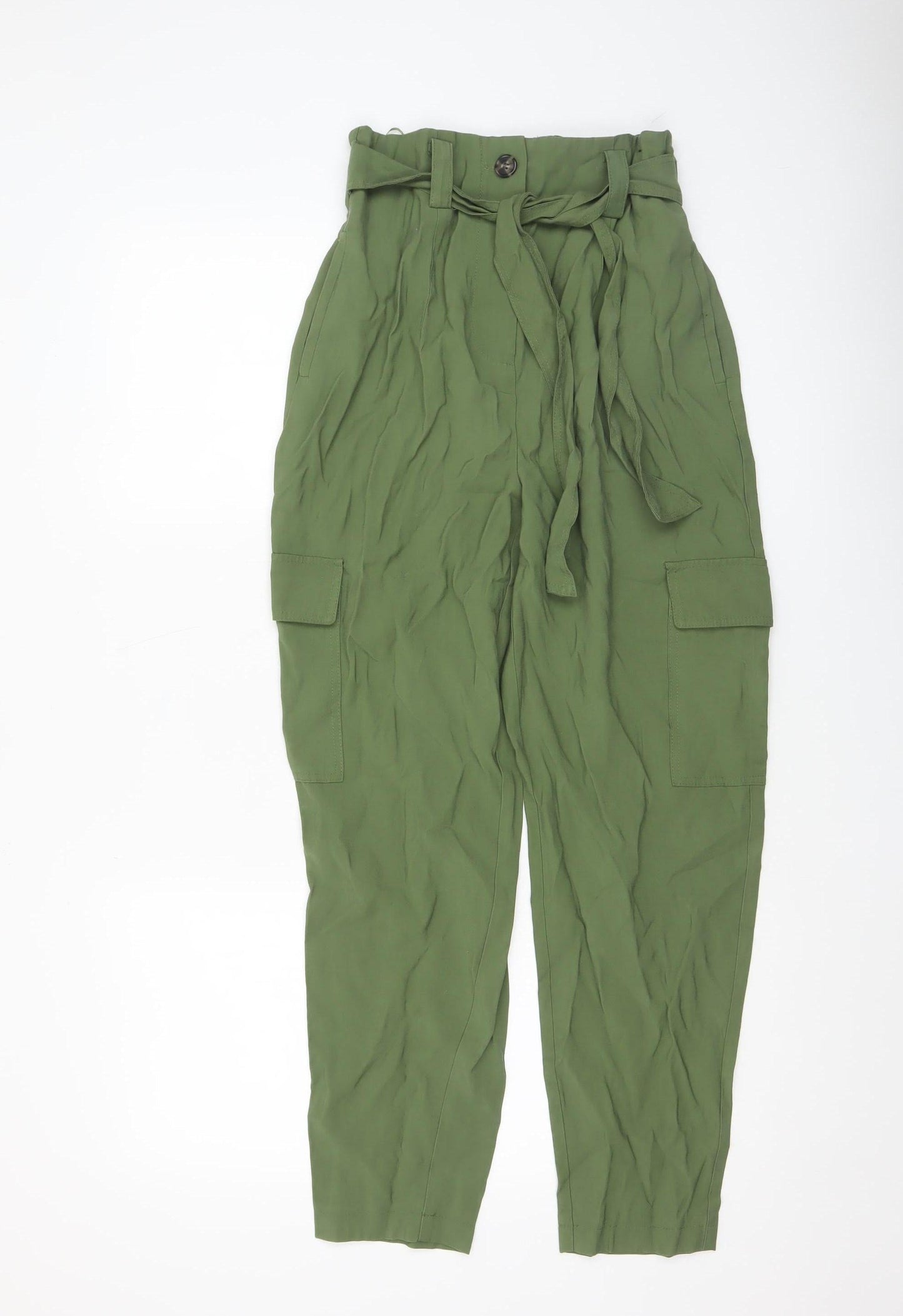 Womens UK Size 8 Dunnes Regular Fit Cargo Green Trousers