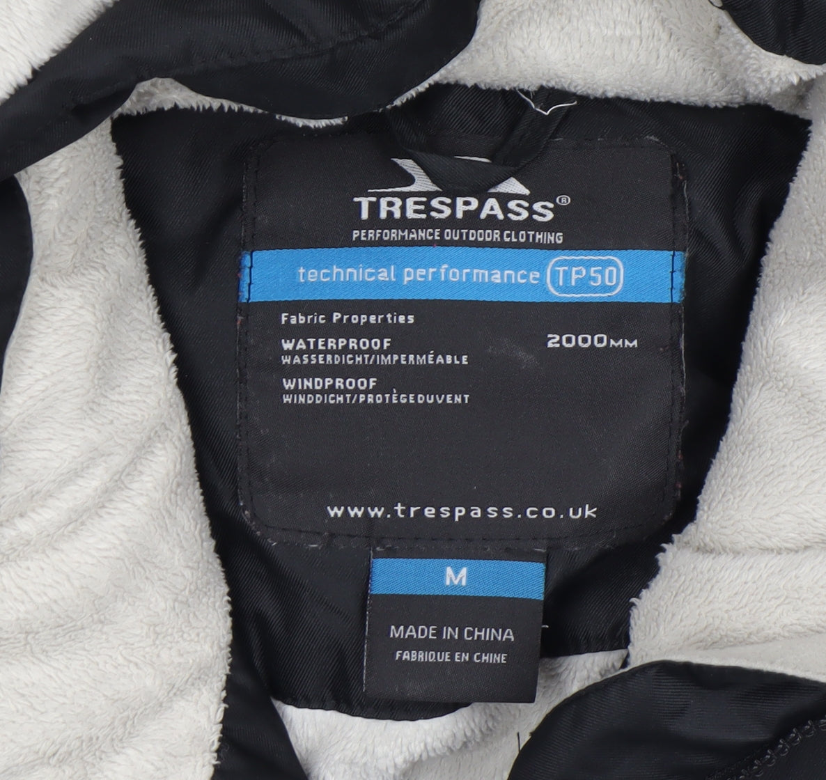 Womens UK Size M Trespass Black Parka Coat