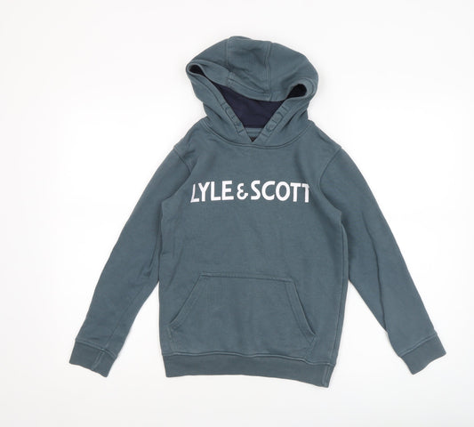 Boys UK Size 8-9 Years Lyle & Scott Blue Pullover Hoodie