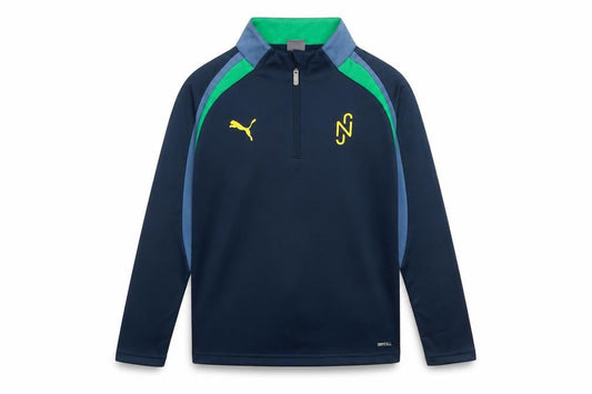 Front view of Puma boys’ blue 1/4 zip long sleeve training top 9-10 years