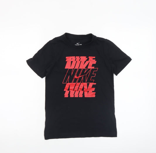 Boys UK Size 128-137cm Nike Black Basic T-Shirt