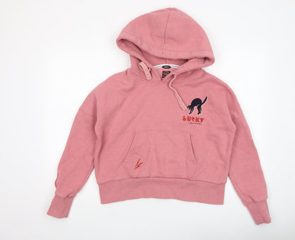 Womens UK Size 8 Superdry Pink Pullover Hoodie