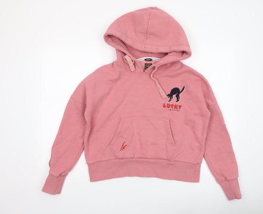 Womens UK Size 8 Superdry Pink Pullover Hoodie