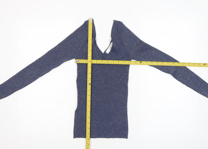 Womens UK Size S MNG Blue Pullover Jumper