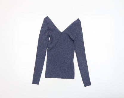 Womens UK Size S MNG Blue Pullover Jumper