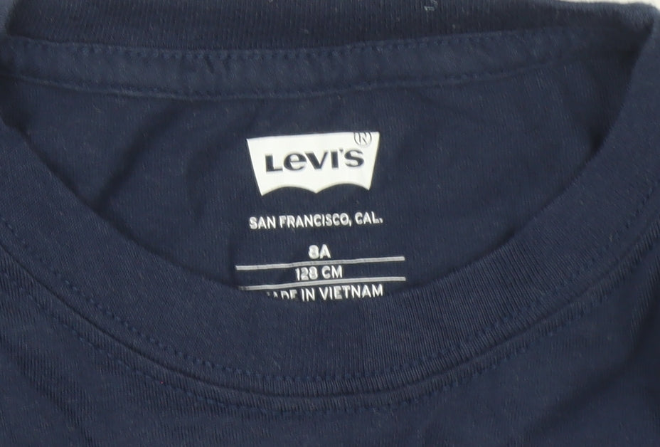 Boys UK Size 8 Years Levi's Blue Basic T-Shirt
