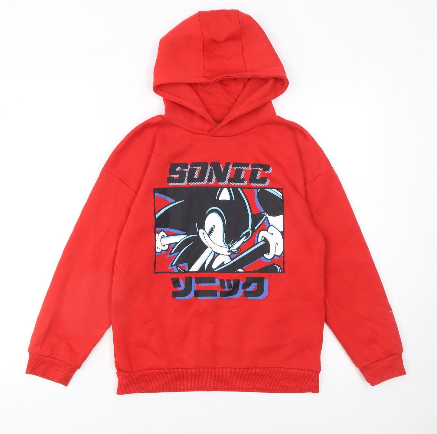 Boys UK Size 10 Years Sonic the Hedgehog Red Pullover Hoodie