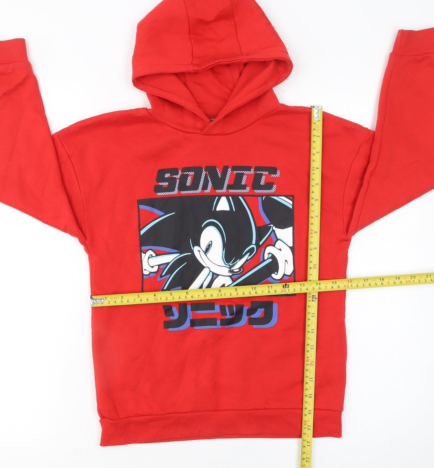 Boys UK Size 10 Years Sonic the Hedgehog Red Pullover Hoodie