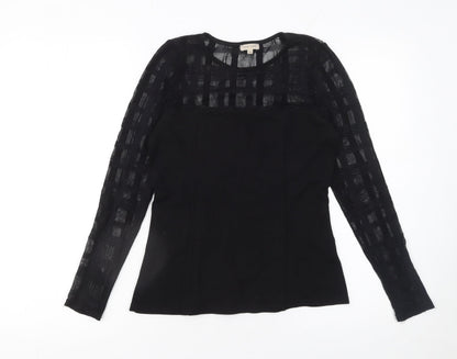 Womens UK Size 10 River Island Black Basic Blouse