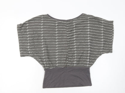 Womens UK Size S Apricot Grey Pullover Jumper