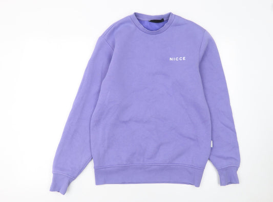 Mens UK Size XS NICCE Purple Pullover Sweatshirt