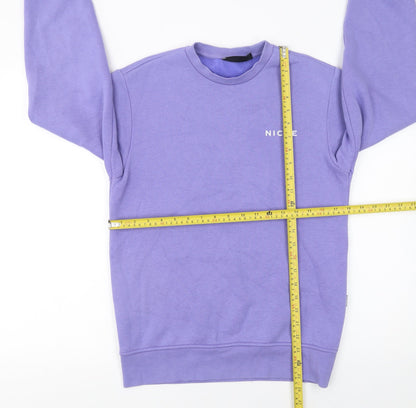 Mens UK Size XS NICCE Purple Pullover Sweatshirt