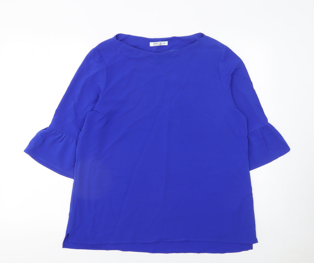 Womens UK Size 14 Smith Collection Blue Tunic Blouse