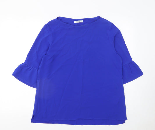 Womens UK Size 14 Smith Collection Blue Tunic Blouse