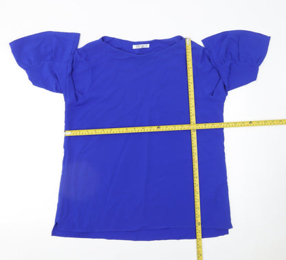 Womens UK Size 14 Smith Collection Blue Tunic Blouse