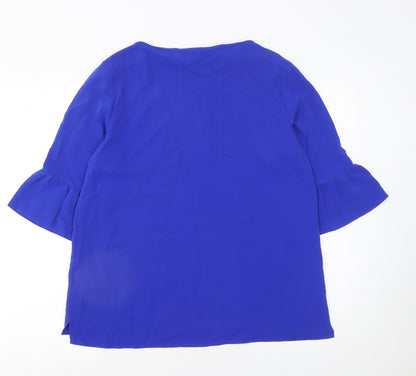 Womens UK Size 14 Smith Collection Blue Tunic Blouse