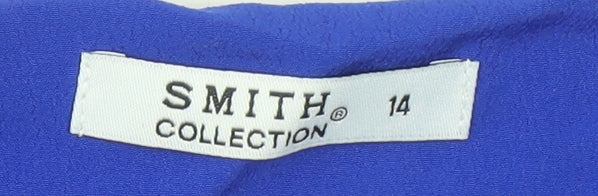 Womens UK Size 14 Smith Collection Blue Tunic Blouse