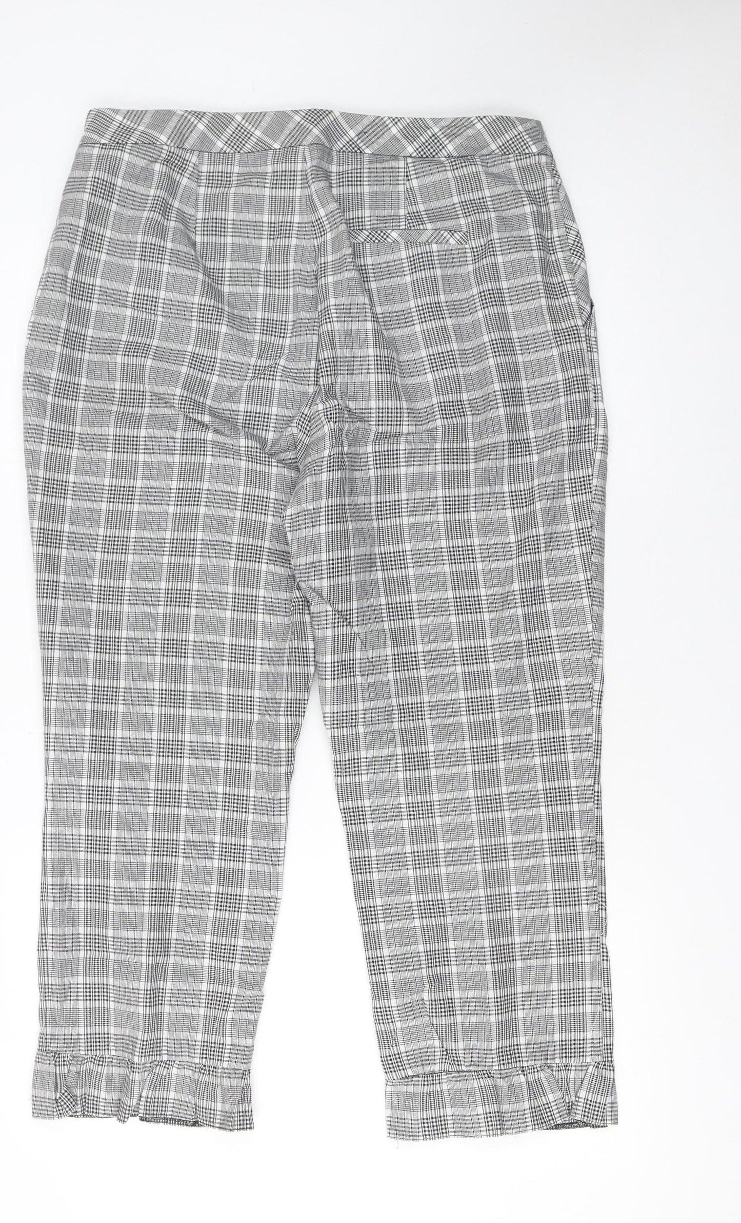 Womens UK Size 14 Topshop Regular Fit Cropped Grey Trousers