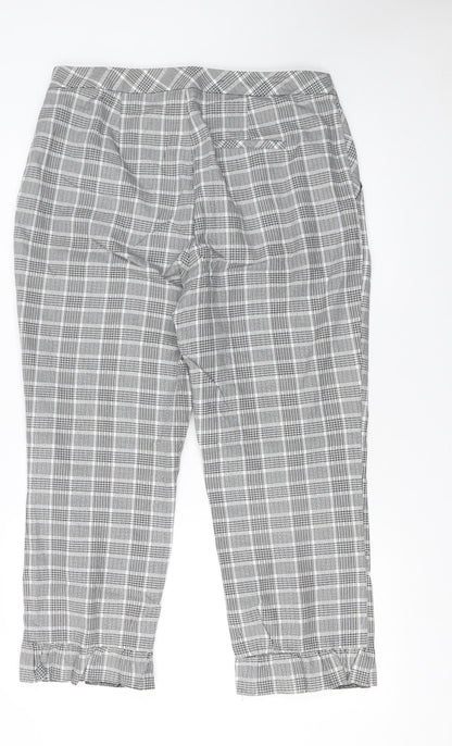 Womens UK Size 14 Topshop Regular Fit Cropped Grey Trousers