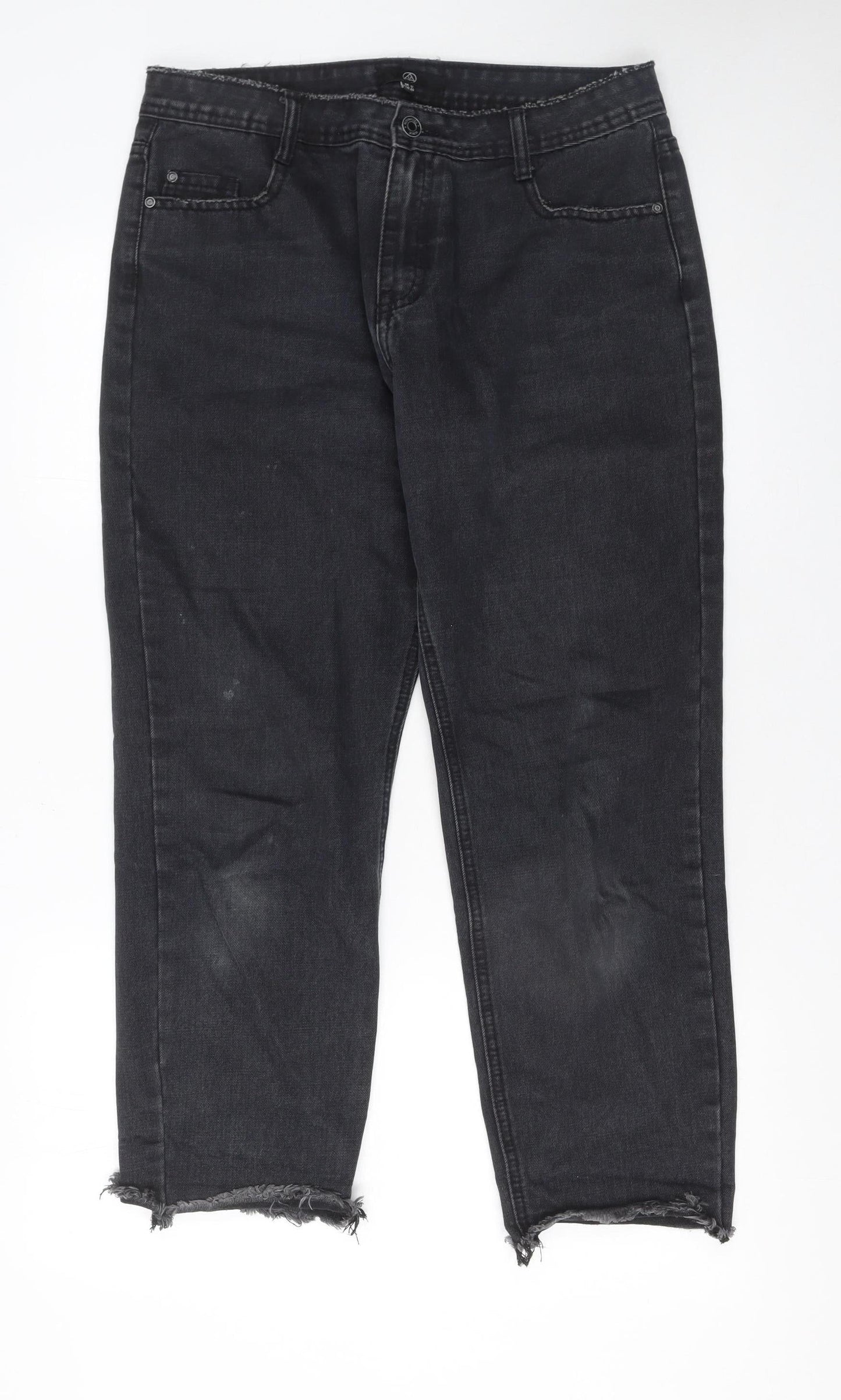 Womens UK Size 12 Missguided Regular Fit Ankle Black Jeans