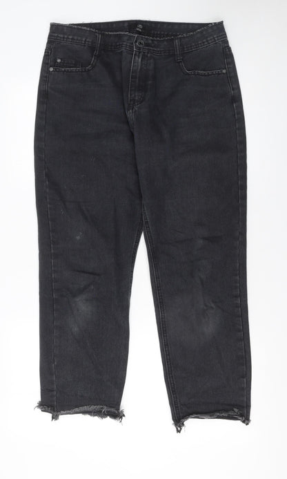 Womens UK Size 12 Missguided Regular Fit Ankle Black Jeans
