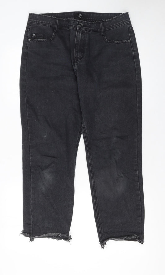 Womens UK Size 12 Missguided Regular Fit Ankle Black Jeans