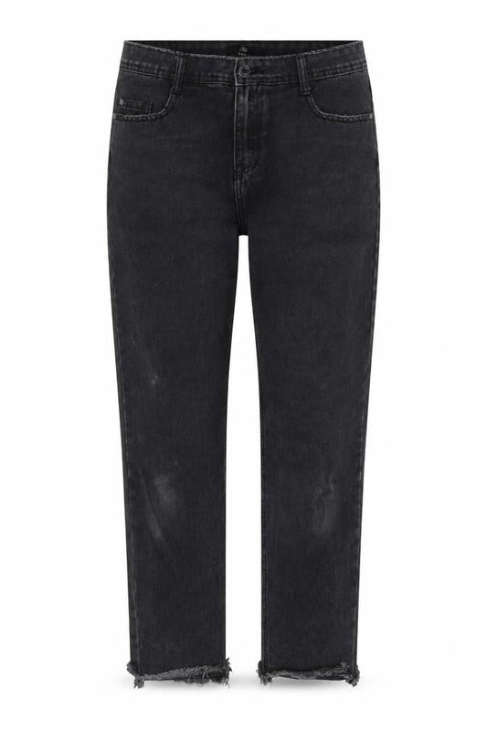 Front view of Missguided women’s black, size UK 12, regular fit ankle jeans