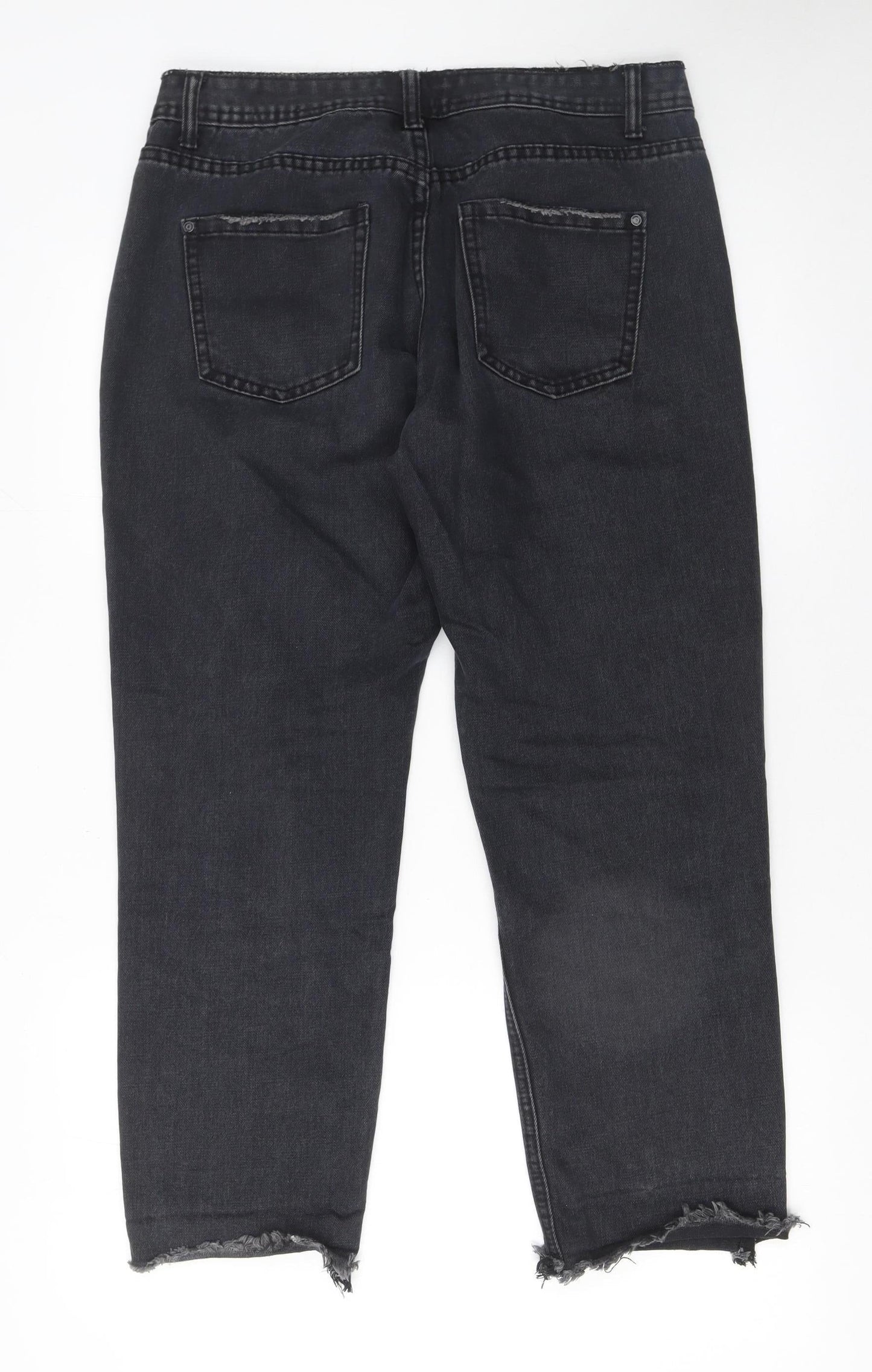 Womens UK Size 12 Missguided Regular Fit Ankle Black Jeans