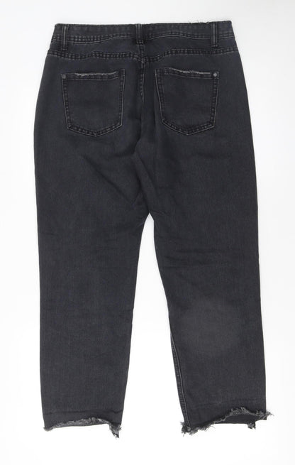 Womens UK Size 12 Missguided Regular Fit Ankle Black Jeans