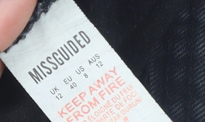 Womens UK Size 12 Missguided Regular Fit Ankle Black Jeans
