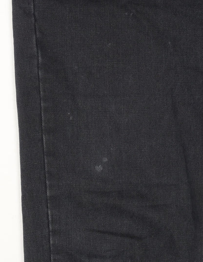 Womens UK Size 12 Missguided Regular Fit Ankle Black Jeans