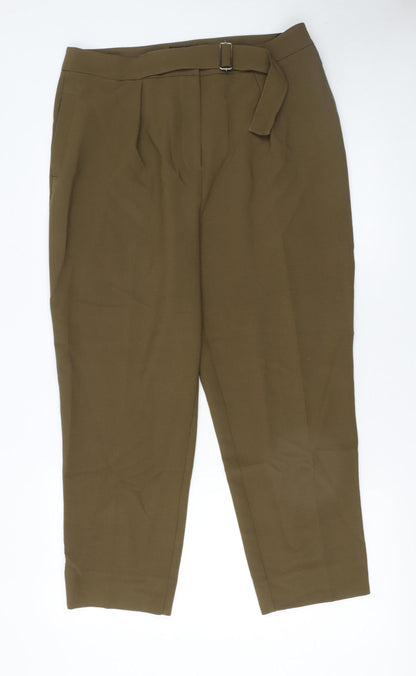 Womens UK Size 14 Topshop Regular Fit Paperbag Brown Trousers